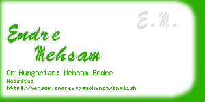 endre mehsam business card